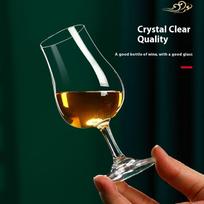 125ML Whiskey Crystal Glass Family Banquet Wine Cup Luxury Brandy Wine Glass Thick Bottom Glass Bar Party Wine Set 125ml black