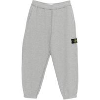 Stone Island Badge Cuffed Drawstring Waist Knitted Sweatpants Men bottoms K2S156200004S0M20-V0M64 L gray