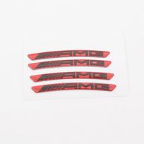 4 vnt. Automobilio rato stebulės krašto lipdukas Automobilio emblemos dekoracija Mercedes Benz AMG W204 W205 W203 W211 W212 W213 W201 W210 W124 W221 FZ9 raudona