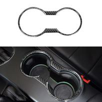 Real Carbon Fiber Cup Holder Cover Trim For Ford Mustang 2015-2023 Replacement black