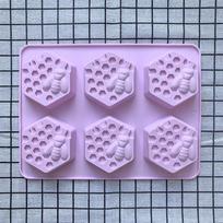 3D Bitės Korio Silikoninė Muilo Forma „Pasidaryk pats“ Muilo Gamybos Reikmenys Rankų Darbo Šokolado Torto Dekoravimas Kepimo Įrankiai violetinė
