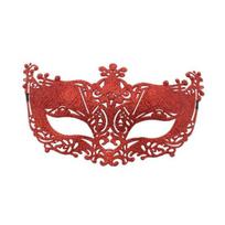 Pusė veido maskarado kaukė moterims, tuščiavidurė, išraižyta, blizganti, vakarėlio kaukė, lengva, patogi, su elastine juostele, Helovino kostiumo aksesuaras raudona