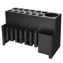 Barbershop Scissors Stand Multi Compartment Hair Cutting Tool Organizer For Salon Equipment Safe Placement 1 black