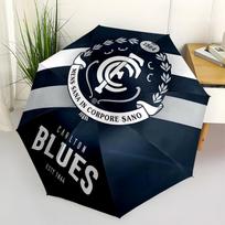 Carlton Blues, AFL Team Crest Automatic Opening and Closing, 8 rib Structure Portable Umbrella, Suitable for Men and Women in All Seasons  P black