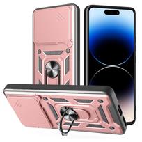 Armor Case For Nothing Phone 4A Pro Case Nothing Phone 3A Lite 2A 4A Pro Case Shockproof Slide Lens Protector Phone Cover Case Nothing Phone 4A ryškiai rožinė
