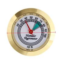 Brass Analog Hygrometer Humidity Gauge For Humidors 43mm High Accuracy Mechanical Humidity Tester Box Violin beige