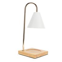 Žvakidės šildytuvas su lempa, reguliuojamo ryškumo, be dūmų, dekoratyvinis, aromatinis, vaško tirpinimo šviestuvas su mediniu pagrindu, skirtas miegamajam, biurui, baltas, ES kištukas, 250V white