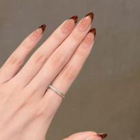 French Tip Press on Nail Almond Artificial Nail Leopard Designs Acrylic False Nail Full Cover Stick on Nail 24Pcs 1 beige