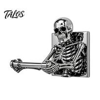 Wall Mounted Tissue Rack Skeleton Toilet Paper Holder, Mount Skull Gothic Spooky Restroom Art Roll Organizer Stand, Halloween Bathroom Decoration for black