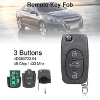 433MHz 3 mygtukų automobilio nuotolinio valdymo pultelis su ID48 lustu / 4D0837231N Tinka A2 / A3 / A4 / A6 / A8 / TT 2002-2004 gray