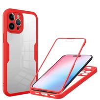 360 Full Cover Case For OPPO Reno 13 Pro 13F Reno 12 Pro 12f Reno 4Z 5Z 7 Screen Protection Double-Sided Transparent Phone Cover Oppo Reno12 raudona