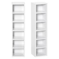 2 stulpelių lentynų rinkinys CD-DVD laikymo spintelė 6 + 6 skyriai Dim. 21I x 19P x 88A cm Maks.. Talpa 160 CD Baltas 21 x 19 x 88 cm