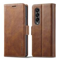 Verslo odinis dėklas Samsung Galaxy Z Fold 8 Ultra 7 6 5 4 3 Z Fold7 magnetinis atverčiamas apsauginis su kortelių laikikliu piniginė telefono dėklas Galaxy Z Fold 8 ruda