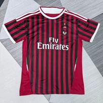 Vintažiniai AC Milan namų futbolo marškinėliai 2011-2012 m. trumpomis rankovėmis Futbolo uniforma vyrams XL black