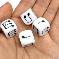 4Pcs Music Staff Dice 12-Tone Scale Set Fun Music Interval Theory Learning Tool for Beginners Students Teachers 4pcs brown