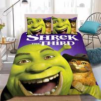 Anime Cartoon Duvet Cover S-Shrek Funny Set Home Style Bedding Soft Laundry Cotton Bed 3 Piece Set Student Dormitory Gift 135x200cm purple