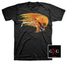 METALLICA cd lgo FLAMING SCREAM SKULL Official SHIRT LRG New ride the lightning Unisex T-Shirt XXXL black