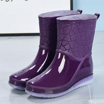 Outdoor Female Rain Shoes ladies Fashionable Boots Anti-Slip Wear-Resistant Ladies Waterproof Shoes Botas 35EU/CN36 blue