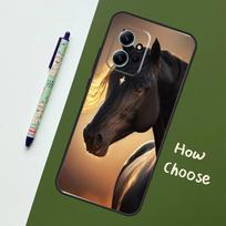 Beautiful Black Horse For Xiaomi Redmi Note 12S 11S 10S 9S Note 12 8 9 10 11 Pro Phone Case For Redmi 12 9 C 10C Redmi Note 10S black