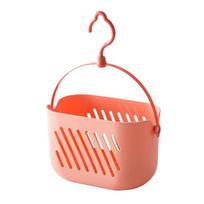 Water Resistant Bathroom Hanging Basket With Drainage System And Grip Handle For Cosmetics Cleaning Supplies Organization rožinė
