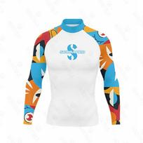 Digital full print long-sleeved surf suit UPF50 + sun protection quick-drying jellyfish suit cross-border supply support XXS blue