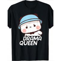 OUSIKA Bubu & Dudu Drama Queen unisex marškinėliai - Juokingas personažo printas, trumpos rankovės, apvali apykaklė, laisvalaikio marškinėliai su Bubu & Dudu dizainu, skalbiami mašinoje f 4XL įvairiaspalvis
