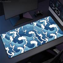 Large Mouse Pad Gamer Mousepad Gaming Keyboard Mat Green Waves Deskmat Design Wave HD Desk Pad Office Company Mouse Mat For Gift 30cmx60cm(11.8x23.6inch)