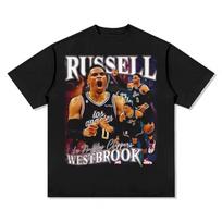Russell Westbrook Trigubo Dublio Karaliaus Grafinis Marškinėlis Per didelis Apvalia Kaklo Iškirpte Lengvas Greitai Džiūstantis Treniruočių Gatvės Hip Hop Viršus XS black