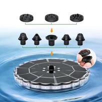 Solar Water Fountain Pool Pond Waterfall Fountain With LED Light, for Garden Pools, Bird Baths, Small Ponds  Floating Model gray