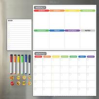 Magnetinis sausai trinamas mėnesinis ir savaitinis planuoklio kalendorius (42×30cm) šaldytuvui Small Schedule Checklist gray
