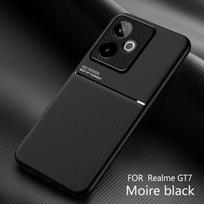 For Realme GT 7 GT 7T Case Minimalist Business Style PU Leather +TPU Non-Slip Texture Protective Back Cover for Realme GT7 realme GT 7 black