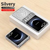 For Samsung Galaxy Z Flip 7 7 FE Vacuum Plating Mechanical Legend Texture Full Hinge Protection 180° Shockproof Phone Case For  Z Flip 7 FE