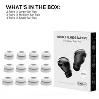12Pcs Double Flange Anti-drop Earplug Earbuds Ear Tips Silicone Replacement For Samsung Galaxy Buds Pro balta