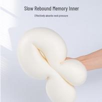 Cool Silk Memory Foam U-Shaped Travel Pillow - Foldable Neck Support for Summer Single U-shaped Pillow beige