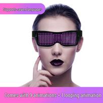 Bluetooth LED Light-Up Glasses for Clubbing, Parties, and Christmas Celebrations - Customizable with App Red gray