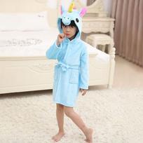 Unisex Vaikams Vienaragio Chalatas Mergaitėms Berniukams Su Gobtuvu Pižama Naktiniai Drabužiai Miego Drabužiai Blue,8-9Years(Size130) white