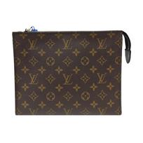 [Pre-Owned] Poche Toilette 26 Wash Bag Classic Monogram Design Coated Canvas With Leather Trim - Very Good #1YMECYK ONE SIZE black
