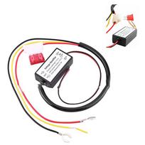 Drl valdiklis Automobilio LED dienos žibintų relės jungiamasis laidas Pritemdymo įjungimo/išjungimo jungiklis juoda