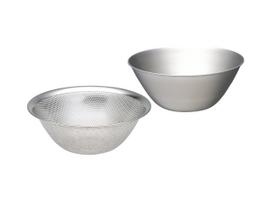 Yanagi Sori Nerūdijančio Plieno Kiaurasamtis ir Dubuo Pagaminti Indaplovėje Matinio Nerūdijančio Plieno Rinkinys, 19cm, Japonija, Saugus, Apdaila, 18-8 Plienas, Tsubame-Sanjo gray