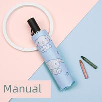 Mielas dvipusio naudojimo skėtis nuo saulės, gražus, automatinis, Cinnamoroll, Babycinnamoroll Three fold umbrella / Full wear white