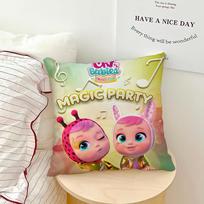 cute cartoon funny Cry Babies mMagic Tears soft pillowcase Sofa Home Living Room bedside Decor pillow cover Gift Party hogar 50cmx50cm(20x20Inch) blue