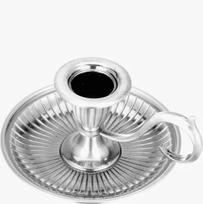 Antikinis žvakidė Žalvaris/Sidabras Retro Briaunotas Metalinis Kūginis Žvakidė su Padėklu Namų Vestuvių Dekoruoti (SILVER,1Pc) sidabras