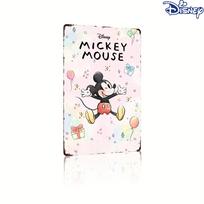 1 vnt. Disney vintažinis Mikės Pūkuotuko metalinis skardinis ženklas - 20,32x30,48 cm Retro šventės temos sienos dekoracija su balionais ir konfeti, Patvarus 20x30cm（7.8x11.8inch） white