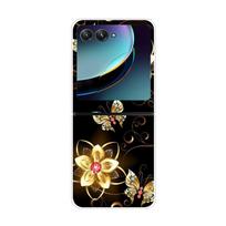 For Motorola Razr 40 Ultra Phone Case Flower Painted Clear Plastic PC Hard Back Cover For Moto Razr 40 Ultra Case 40Ultra 6.9 For Razr 40 Ultra