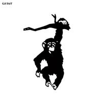 Blacksmith Forged Monkey Figure on Tree Branch, Garden Art Decor, Rustproof Coating white
