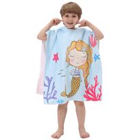 Ultra Fine Fiber Children's Bath Towel Printed Large Bathrobe for Baby Beach Swimming, Portable Absorbent Beach Towel 60*60cm