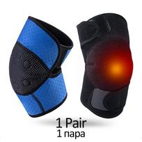 1 vnt. turmalino kelio įtvaras su savaiminiu šildymu ir magnetiniu palaikymu artrito skausmo malšinimui, kelio įklotas sąnarių skausmui Free Size blue
