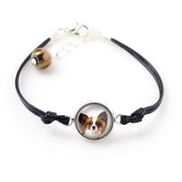 Papillon, Continental Toy Spaniel, Butterfly dog - bracelet with your photo handmade, unique jewelry from the Art-Dog brand sidabras