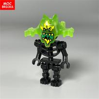 MOC Bricks Halloween Luminous Helmet Action Figure Ghost Building Blocks Attachments Children Gifts Kids Toys green