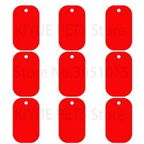 100Pcs Dog Tag Military Pet Id Tags Aluminum Name Pendant Blank Dog Tags Personalized Customized Dog Tag (Red,38X25X1MM) raudona